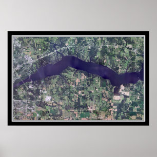 Póster Mapa del Poster satelital Wilson Lake Alabama