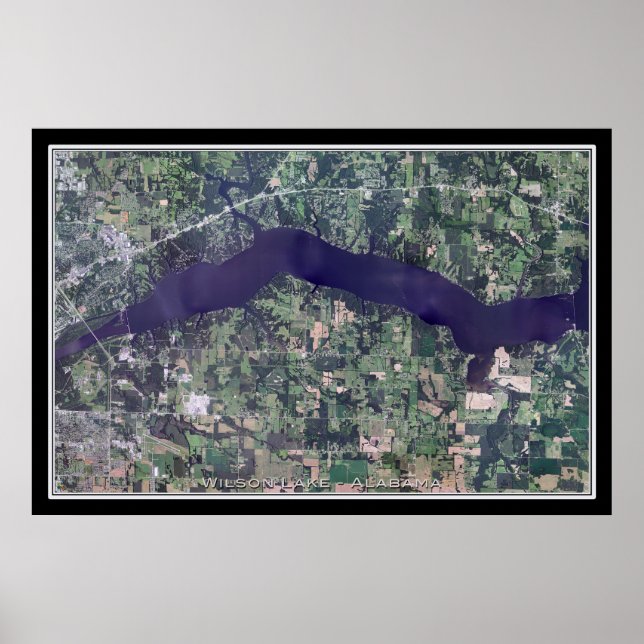 Póster Mapa del Poster satelital Wilson Lake Alabama (Frente)