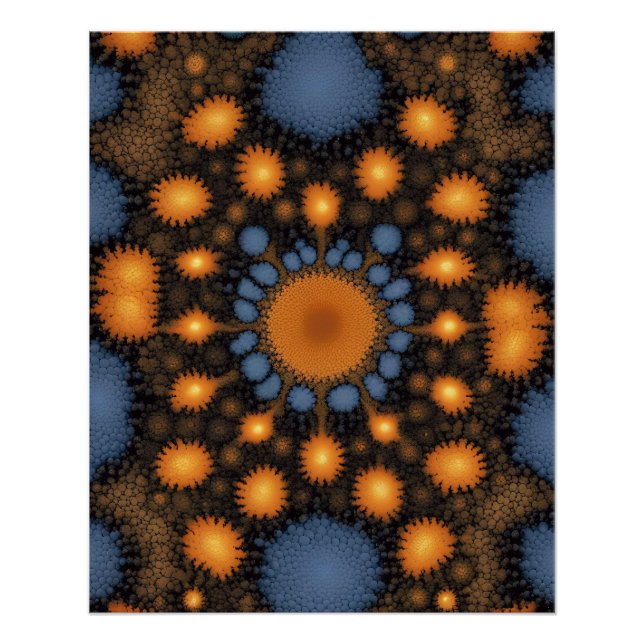 Póster Mapa del pueblo forestal en Fractal (Anverso)