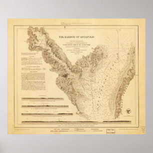 Póster Mapa del puerto de Annapolis (1846)