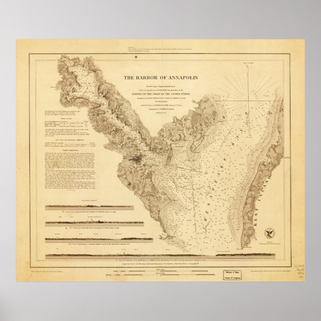 Póster Mapa del puerto de Annapolis (1846) (Frente)