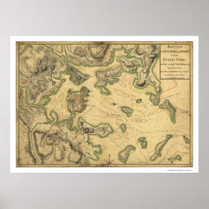 Póster Mapa del Puerto de Boston 1775