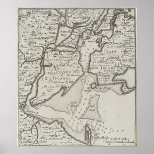 Póster Mapa del puerto de Vintage Staten Island y NYC (17