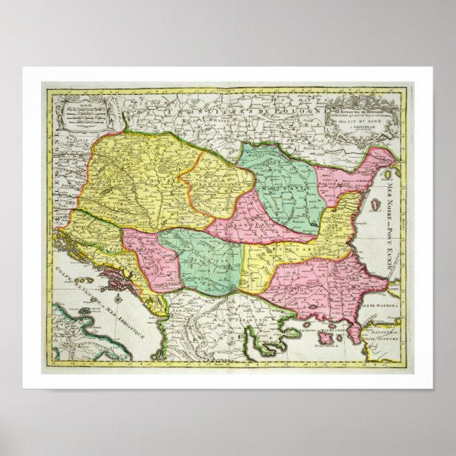 Póster Mapa del Reino de Hungría y de los Estados que (Frente)