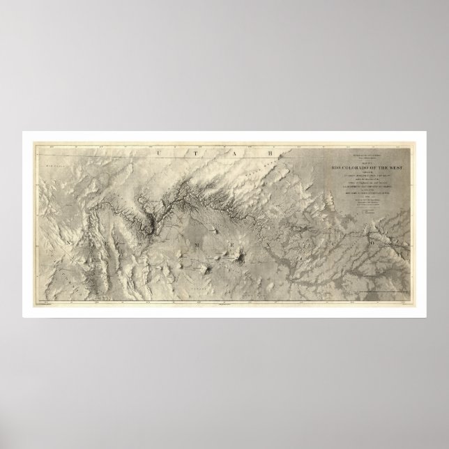 Póster Mapa del río Colorado 1858 (Frente)