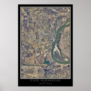 Póster Mapa del satélite de Missouri de Girardeau