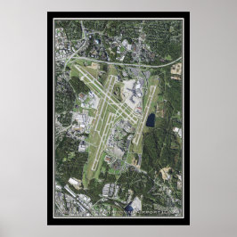 Póster Mapa del satélite de Tennessee del Aeropuerto Inte