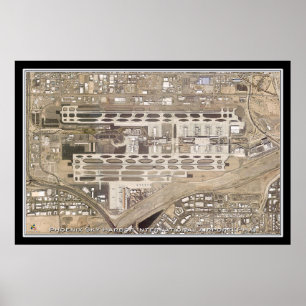 Póster Mapa del satélite del aeropuerto internacional de