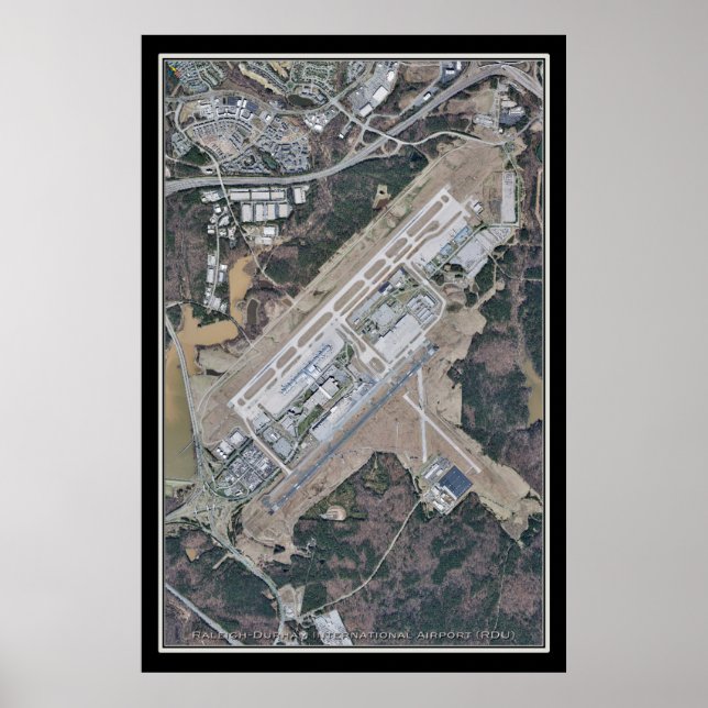 Póster Mapa del satélite del aeropuerto internacional de  (Frente)