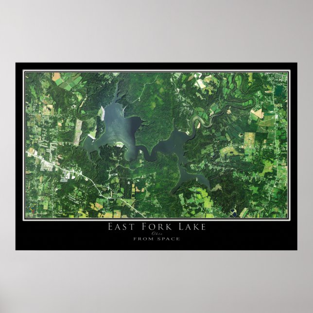 Póster Mapa del satélite Ohio del Parque Estatal East For (Frente)