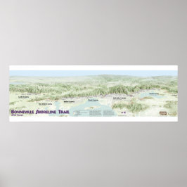 Póster Mapa del sendero costero de Bonneville