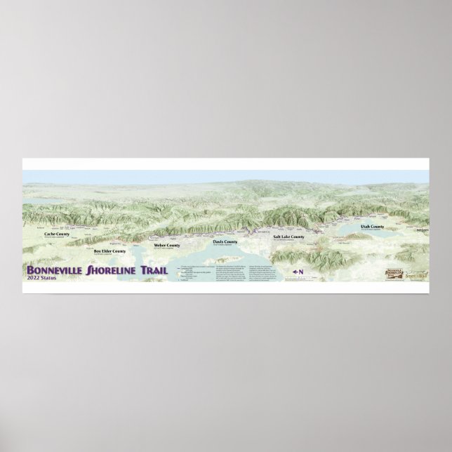 Póster Mapa del sendero costero de Bonneville (Frente)