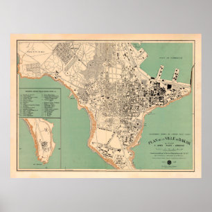 Póster Mapa del Senegal de Dakar (1925)