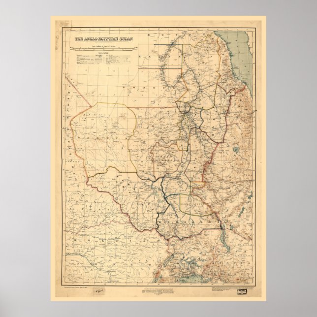 Póster Mapa del Sudán angloegipcio (1914) (Frente)