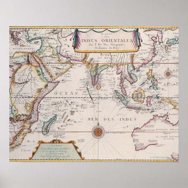 Póster Mapa del sudeste asiático (Frente)