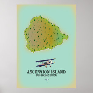 Póster Mapa del territorio británico de ultramar de la is