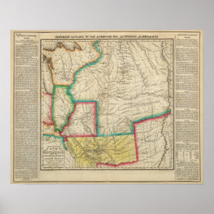 Póster Mapa del territorio de Arkansas