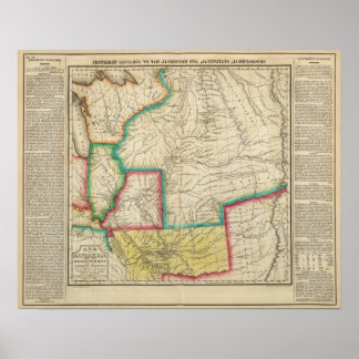 Póster Mapa Del Territorio De Arkansas