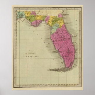 Póster Mapa del Territorio de Florida