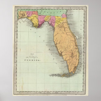 Póster Mapa del Territorio de Florida 2