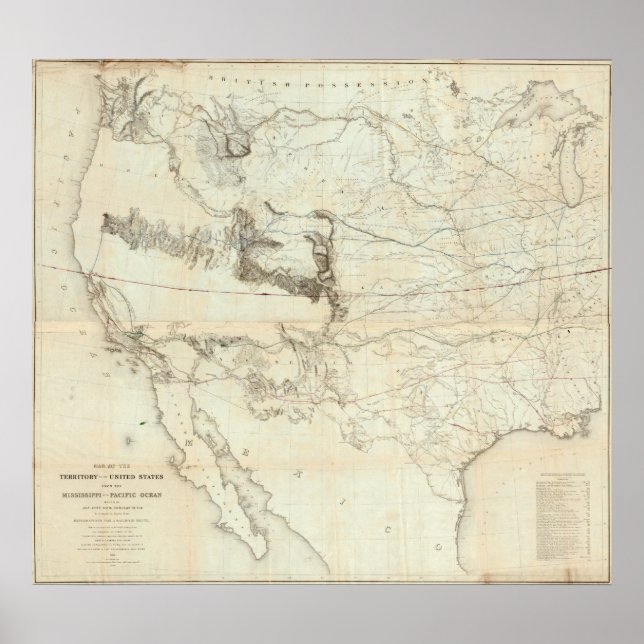 Póster Mapa Del Territorio De Los Estados Unidos (Frente)