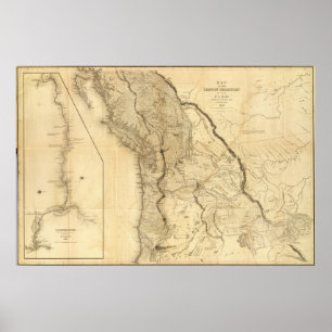 Póster Mapa del Territorio de Oregón