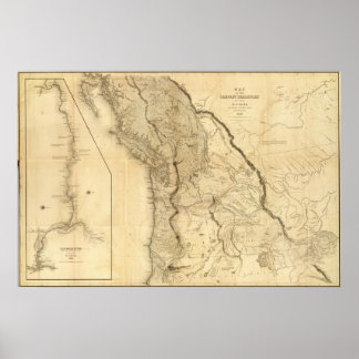 Póster Mapa del Territorio de Oregón