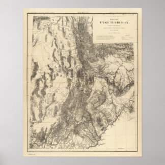 Póster Mapa del Territorio de Utah