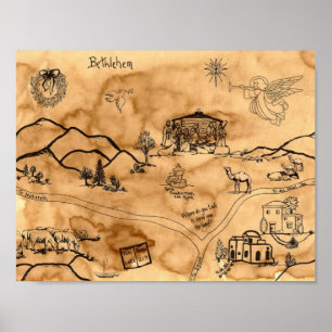 Póster Mapa del tesoro del navidad