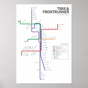 Póster Mapa del tránsito del carril de Utah