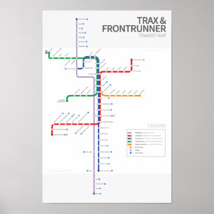 Póster Mapa del transporte ferroviario de Utah