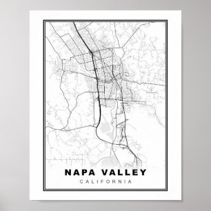 Póster Mapa del Valle de Napa