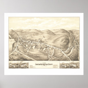 Póster Mapa del vintage de Coventry del sur, CT a partir