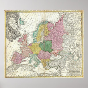 Pósters Mapa Del Vintage De Europa Zazzle es