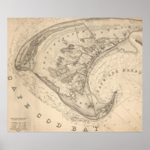 Póster Mapa del vintage de Provincetown (1836)