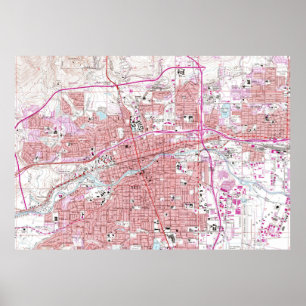 Póster Mapa del vintage de Reno Nevada (1967)