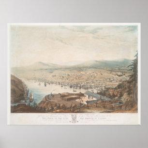 Póster Mapa del vintage de St Johns Terranova (1831)