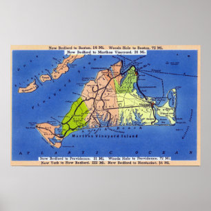 Póster Mapa detallado de la isla