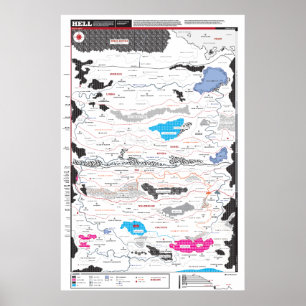 Póster Mapa detallado del infierno