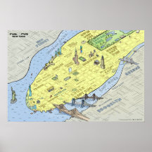Mapa divertido de la ciudad de Nueva York | Impres