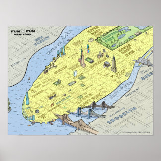 Póster Mapa divertido de la ciudad de Nueva York | POSTER