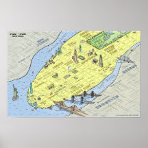 Mapa divertido de la ciudad de Nueva York | POSTER