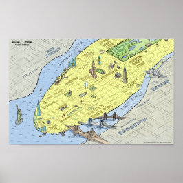 Póster Mapa divertido de la ciudad de Nueva York | POSTER