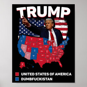 Póster Mapa electoral 2024 Estados Unidos de América Dumb