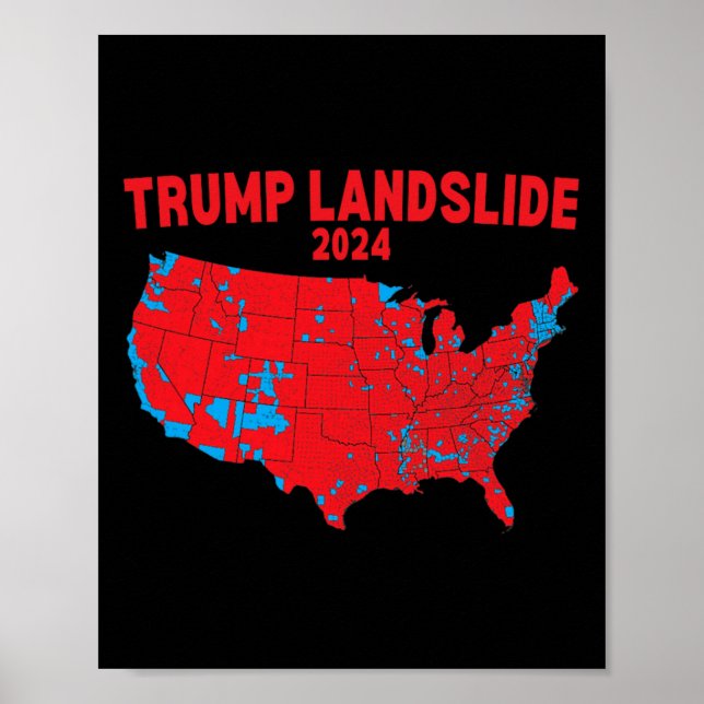 Póster Mapa electoral de 2024 arrollador de Mamáes electo (Frente)