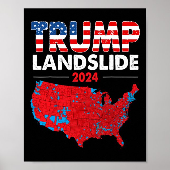Póster Mapa electoral de 2024 arrollador de Mamáes electo (Frente)