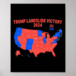 Póster Mapa electoral de 2024 de Trump