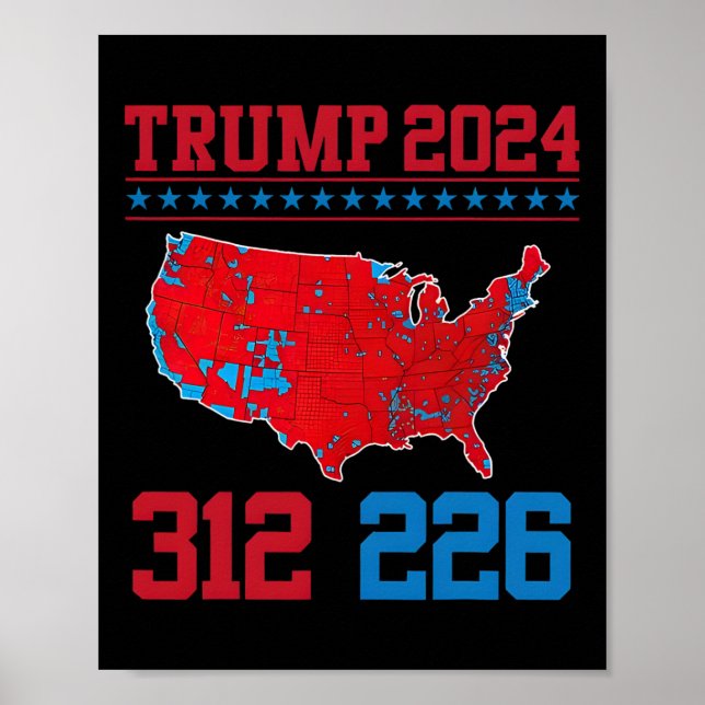 Póster Mapa electoral de 2024 Resultados de las eleccione (Frente)