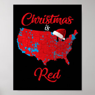 Póster Mapa electoral de Red 2024 de Trump: navidades sin