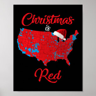 Póster Mapa electoral de Red 2024 de Trump: navidades sin